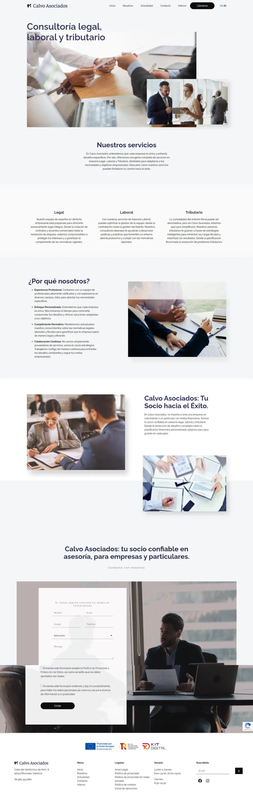 Servicios de asesoría legal, laboral y tributaria de Calvo Asociados
