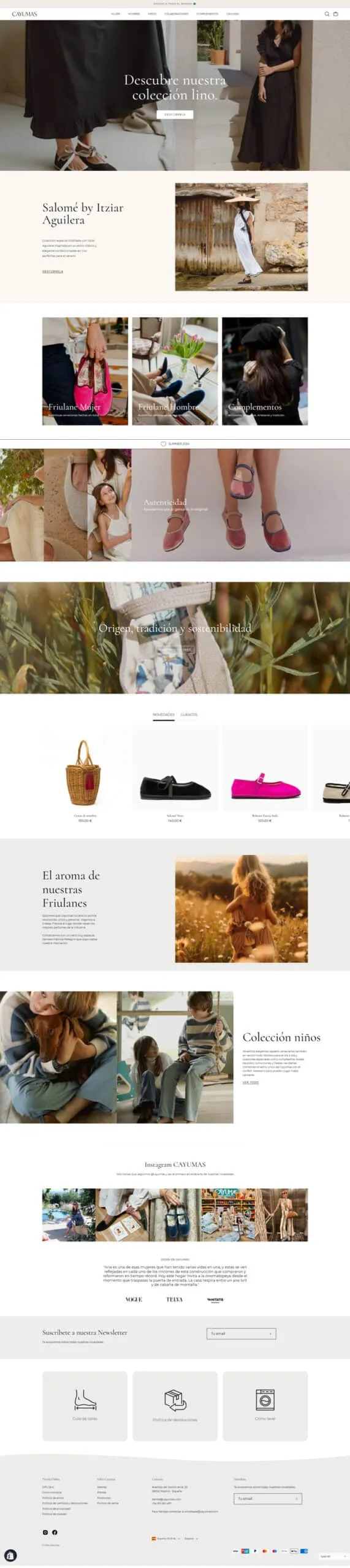 Cayumas — tienda online Shopify con diseño personalizado