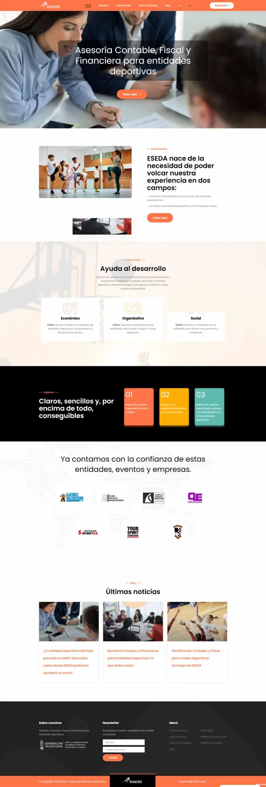 ESEDA — web corporativa WordPress para asesoría de entidades deportivas
