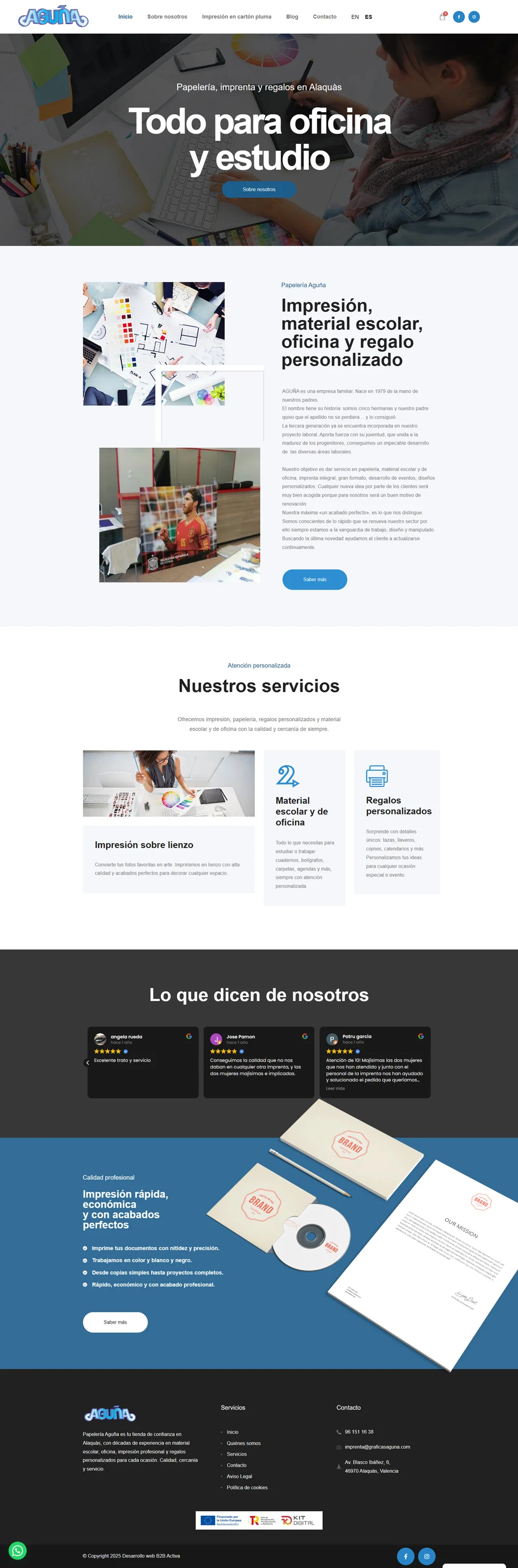 Papelería y materiales impresos de Gráficas Aguña
