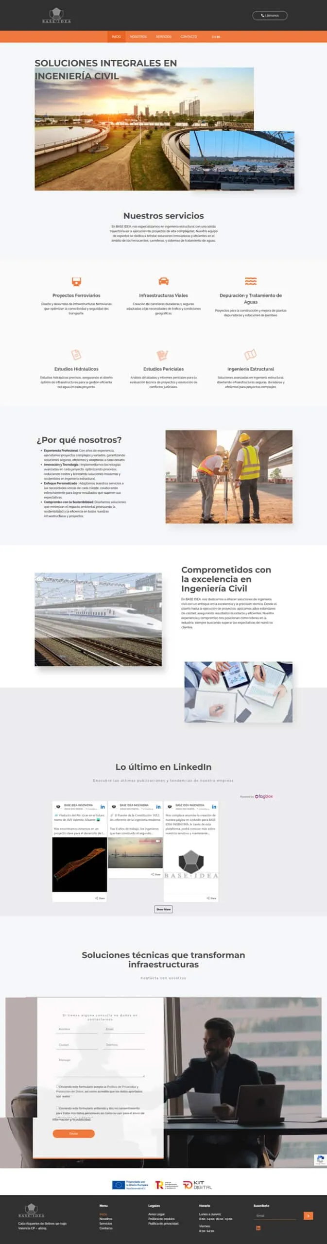 Ingeniería Base Idea — web corporativa WordPress para ingeniería estructural