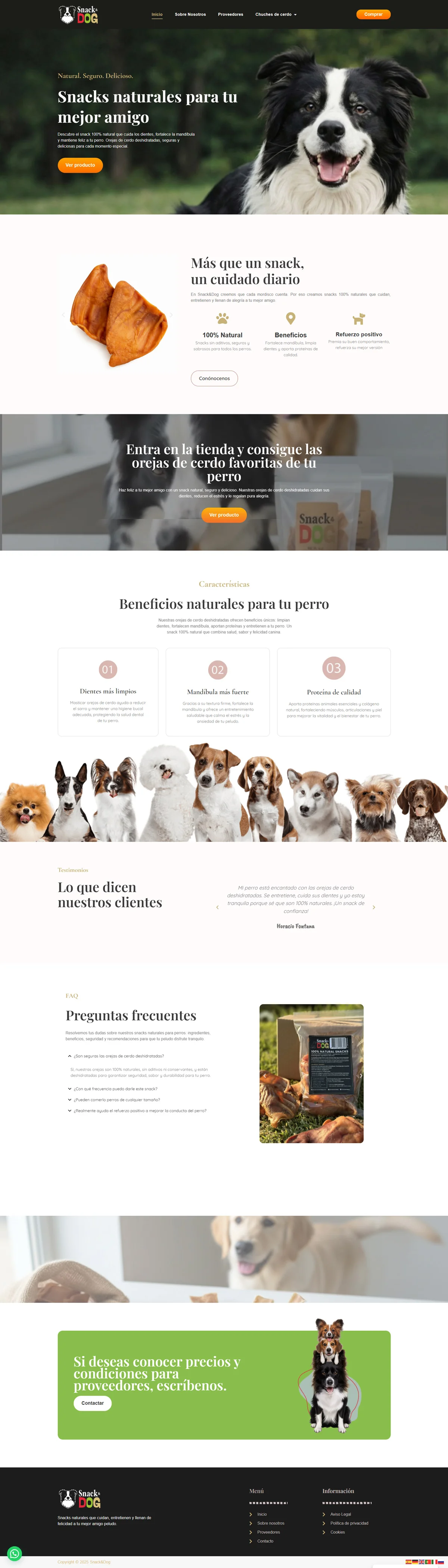 Orejas de cerdo deshidratadas de Snack and Dogs