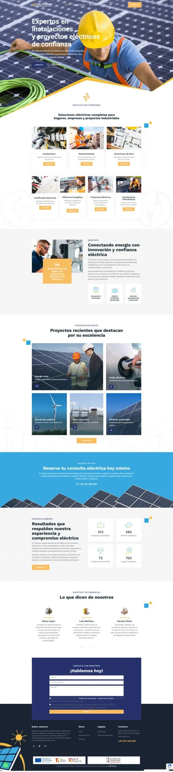 Volturia — web corporativa WordPress para empresa eléctrica